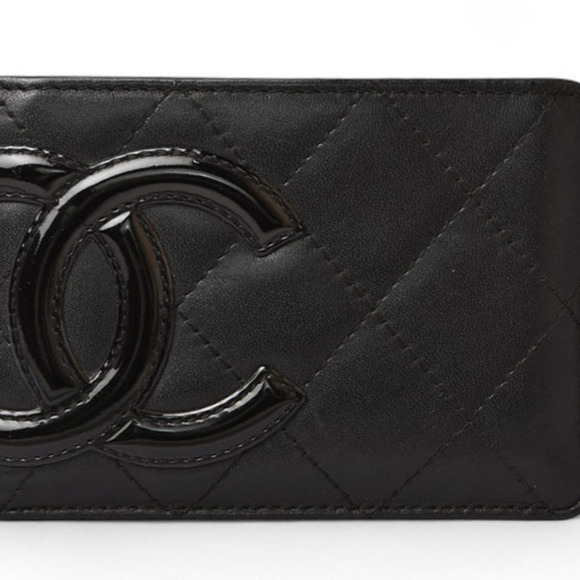 CHANEL Black Leather Card Holder - Picture 1 of 9